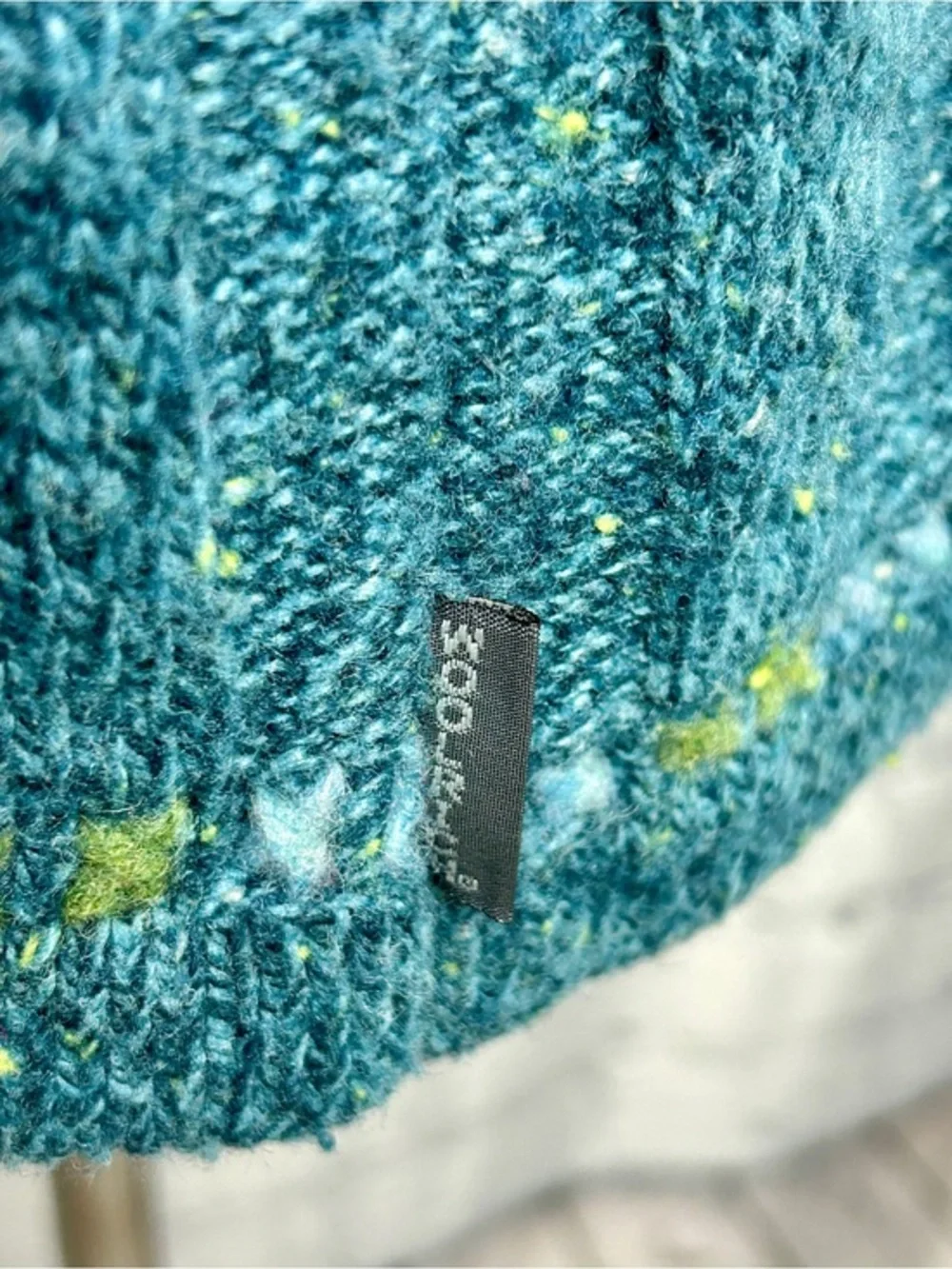 Vintage Woolrich Sweater Womens Large Wool Blend Quarter Zip Mock Neck Blue USA